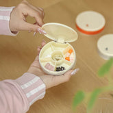 Round Travel Pill Organizer Box Case